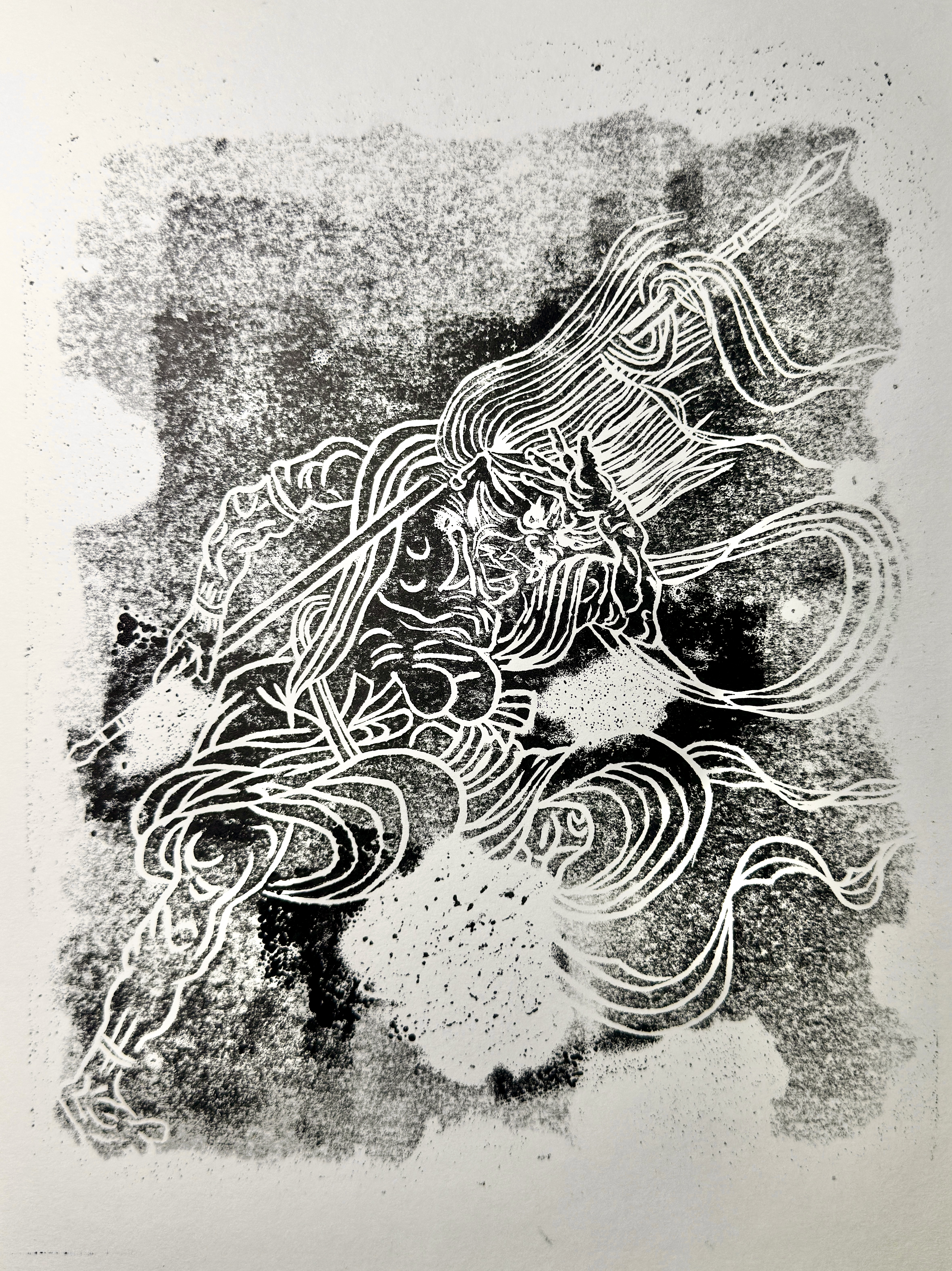 Demon, soaring (homage to Wu Daozi)